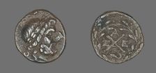 Hemidrachm (Coin) Depicting the God Zeus Amarios, 280-146 BCE. Creator: Unknown