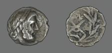 Hemidrachm (Coin) Depicting the God Zeus Amarios, 280-146 BCE. Creator: Unknown