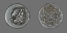 Hemidrachm (Coin) Depicting the God Zeus Amarios, 280-146 BCE. Creator: Unknown