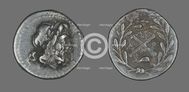 Hemidrachm (Coin) Depicting the God Zeus Amarios, 280-146 BCE. Creator: Unknown.