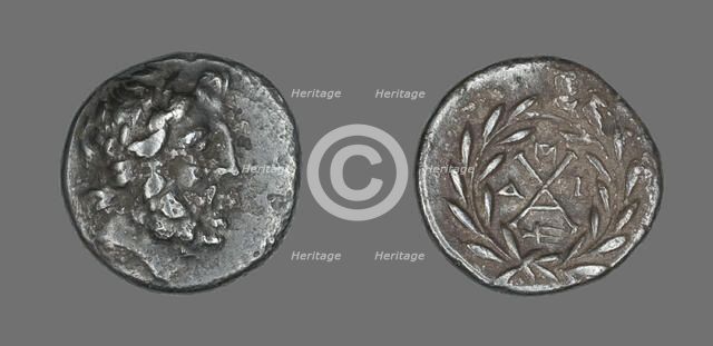 Hemidrachm (Coin) Depicting the God Zeus Amarios, before 222 BCE. Creator: Unknown.