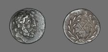 Hemidrachm (Coin) Depicting the God Zeus Amarios, before 222 BCE. Creator: Unknown