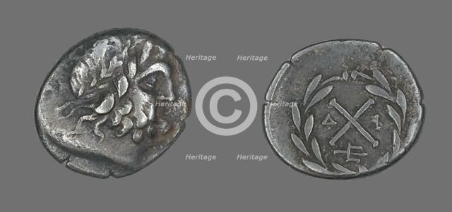 Hemidrachm (Coin) Depicting the God Zeus Amarios, before 222 BCE. Creator: Unknown.