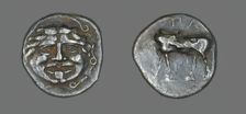 Hemidrachm (Coin) Depicting a Bull, about 400 BCE and later. Creator: Unknown