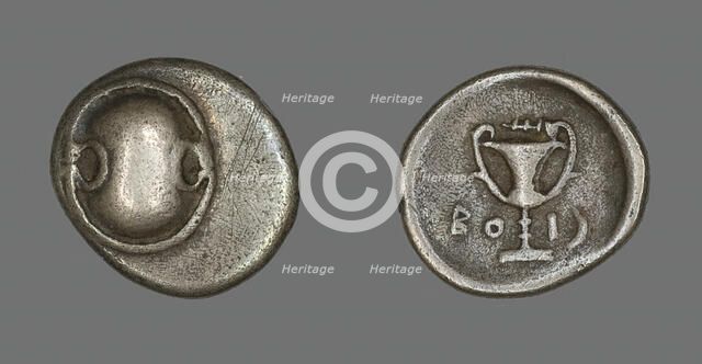 Hemidrachm (Coin) Depicting a Boeotian Shield, about 338-315 BCE. Creator: Unknown.