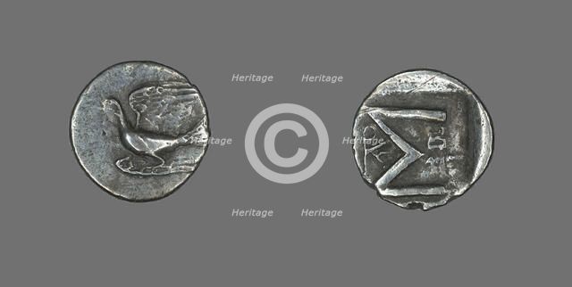 Hemidrachm (Coin) Depicting a Dove, 251-146 BCE. Creator: Unknown.
