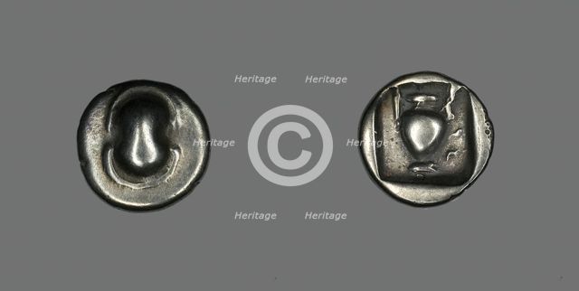 Hemidrachm (?) (Coin) Depicting a Shield, early 4th century BCE. Creator: Unknown.