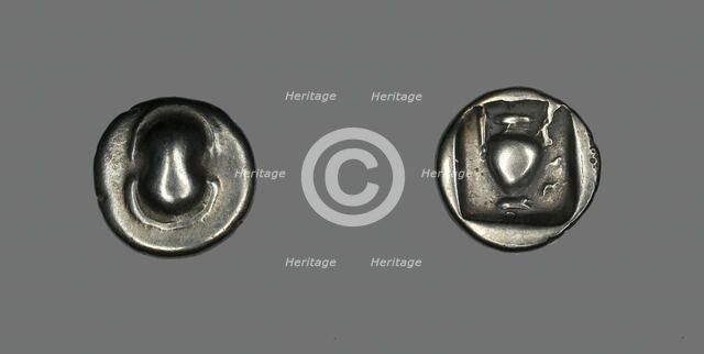 Hemidrachm (?) (Coin) Depicting a Shield, early 4th century BCE. Creator: Unknown.