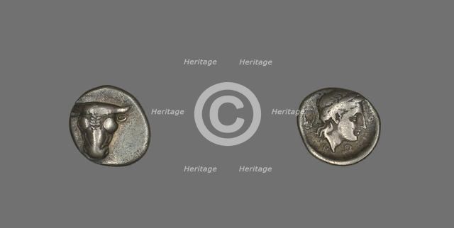 Hemidrachm (Coin) Depicting Bucranium, 355-346 BCE. Creator: Unknown.
