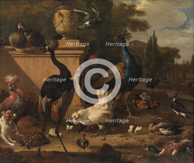 Hen Run at a Manor, 1651-1695. Creator: Melchior d'Hondecoeter.
