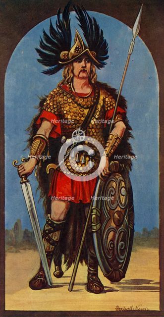 'Hengist, Chief of the Angles (A.D. 449)', 1924. Creator: Herbert Norris.