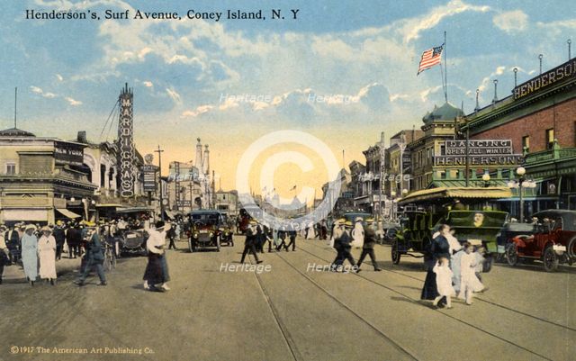 Henderson's, Surf Avenue, Coney Island, New York City, New York, USA, 1916. Artist: Unknown