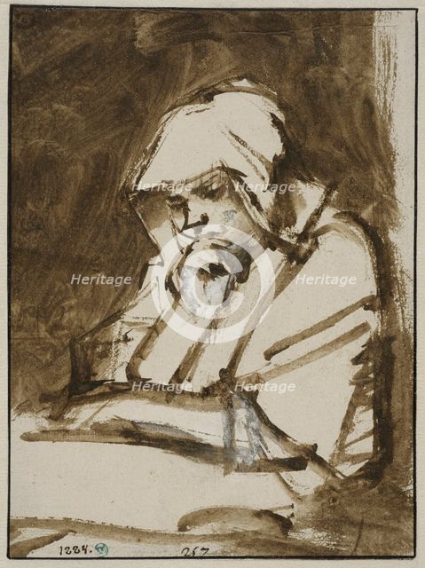 Hendrickje Stoffels sitting by a window with open eyes, ca 1655-1656. Creator: Rembrandt Harmensz van Rijn.