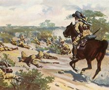 Hendrik Witboi mortally wounded in the fighting at Fahlgras, 29 October 1905, (1936). Creator: Unknown