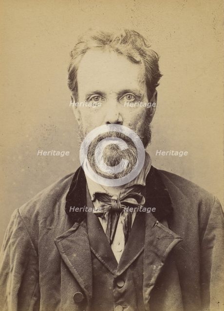 Henon. François. 52 ans, né le 5/5/42 à Lyon (Rhône). Caissier. Anarchiste. 2/7/94., 1894. Creator: Alphonse Bertillon.