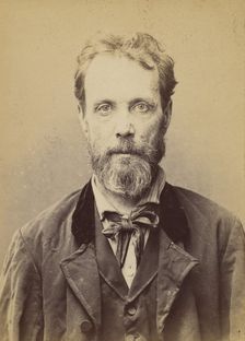 Henon. François. 52 ans, né le 5/5/42 à Lyon (Rhône). Caissier. Anarchiste. 2/7/94., 1894. Creator: Alphonse Bertillon