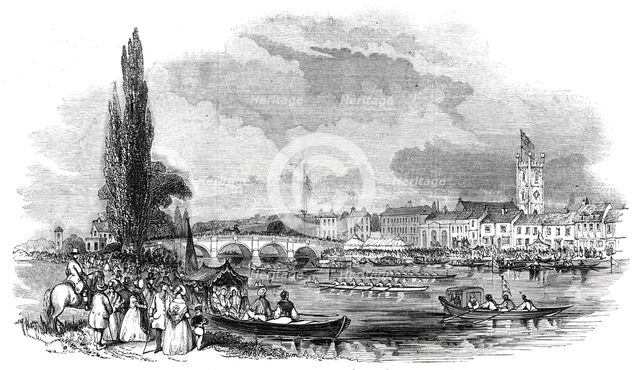 Henley Regatta, Eight-Oar'd Match, 1844.  Creator: Unknown.