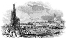 Henley Regatta, Eight-Oar'd Match, 1844. Creator: Unknown