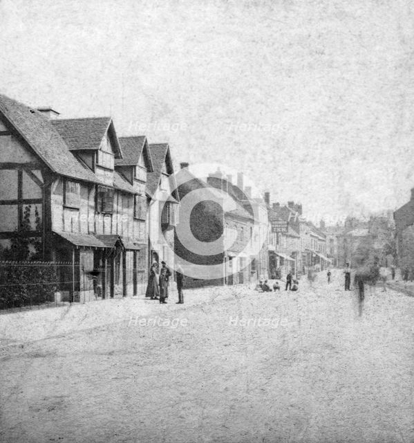 Henley Street, Stratford-upon-Avon, Warwickshire, late 19th century. Artist: Unknown