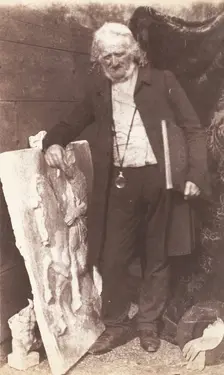 Henning with Parthenon Frieze, 1843-47. Creators: David Octavius Hill, Robert Adamson, Hill & Adamson