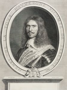Henri de la Tour d'Auvergne, Marshal of Turenne, 1663. Creator: Robert Nanteuil