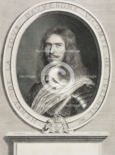 Henri de la Tour d'Auvergne, Marshal of Turenne, 1663. Creator: Robert Nanteuil.