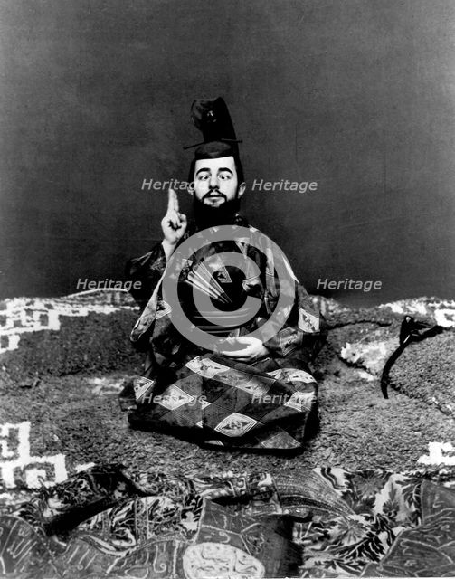 Henri de Toulouse-Lautrec in Japanese dress, ca 1892. Creator: Guibert, Maurice (1856-1913).