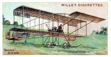 Henri Farman in the Farman biplane, French aviator and aircraft constructor, c1909