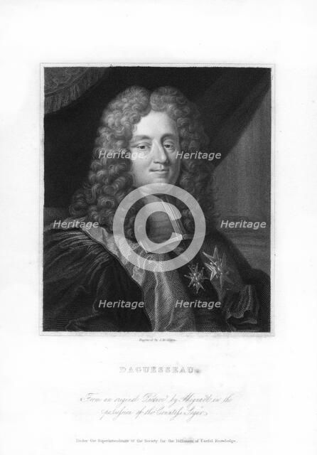 Henri Francois d'Aguesseau, 18th century French statesman, (1836).Artist: James Mollison