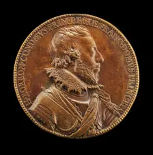 Henri II de Bourbon, 1588-1646, 3rd Prince of Condé, first Prince of the Blood [obverse], 1611. Creator: Abraham Dupre