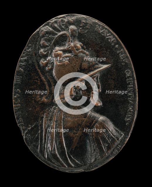 Henri IV, 1553-1610, King of France 1589, as Mars [obverse], model 1601, cast possibly before 1610. Creator: Nicolas Guinier.