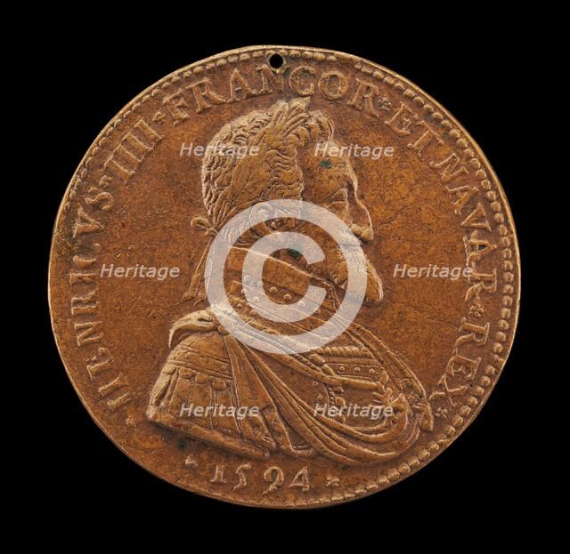 Henri IV, 1553-1610, King of France 1589 [obverse], 1594. Creator: Philippe Danfrie.