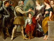 Henri IV Conferring the Regency upon Marie de Medici (after Rubens), before 1834. Creator: Eugene Delacroix