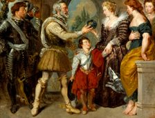 Henri IV Conferring the Regency upon Marie de Medici (after Rubens), before 1834. Creator: Eugene Delacroix
