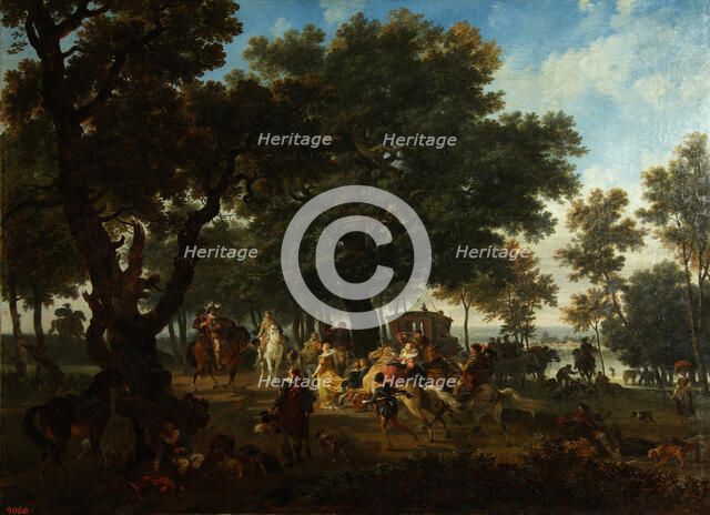 Henri IV and his Suite Hunting, ca 1804. Artist: Taunay, Nicolas Antoine (1755-1830)