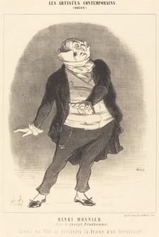 Henri Monnier (Rôle de Joseph Prudhomme), 1852. Creator: Honore Daumier