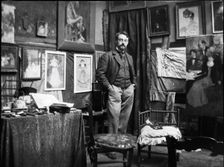 Henri Matisse in the workshop of Henri Evenepoel, 1897. Creator: Evenepoel, Henri Jacques Edouard (1872-1899)