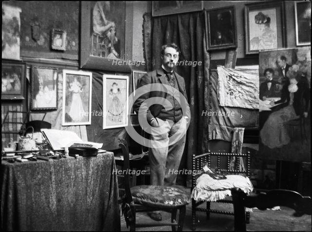 Henri Matisse in the workshop of Henri Evenepoel, 1897. Creator: Evenepoel, Henri Jacques Edouard (1872-1899).