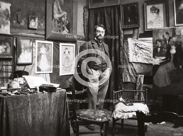 Henri Matisse in the workshop of Henri Evenepoel. Paris, 1897. Creator: Evenepoel, Henri Jacques Edouard (1872-1899).