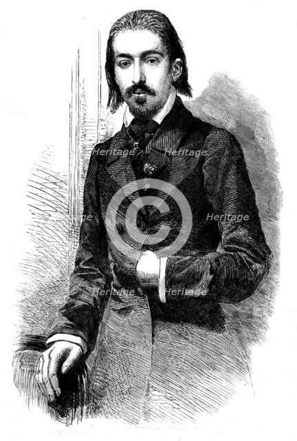 Henri Wieniawski, the Celebrated Violinist at Jullien's Concerts - from a photograph by Mayall, 1858 Creator: Unknown.
