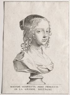 Henriette-Marie dAngleterre, duchess dOrleans. Creator: Claude Mellan (French, 1598-1688)