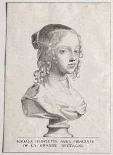 Henriette-Marie dAngleterre, duchess dOrleans. Creator: Claude Mellan (French, 1598-1688)