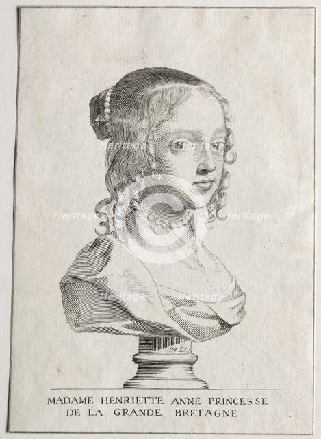 Henriette-Marie dAngleterre, duchess dOrleans. Creator: Claude Mellan (French, 1598-1688).