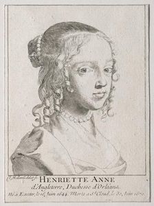 Henriette-Marie dAngleterre, duchess dOrleans. Creator: Claude Mellan (French, 1598-1688)