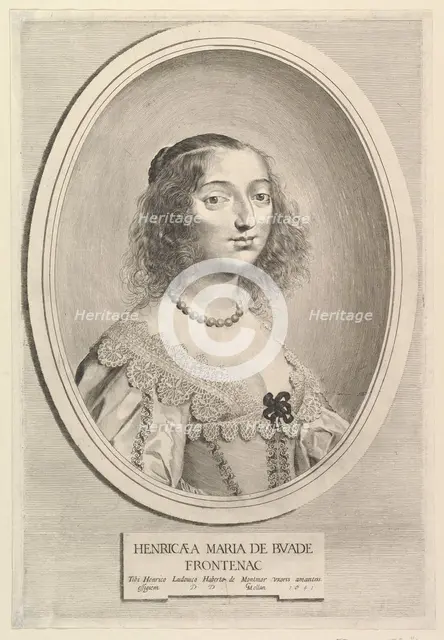 Henriette-Marie de Buade-Frontenac, 1641. Creator: Claude Mellan.
