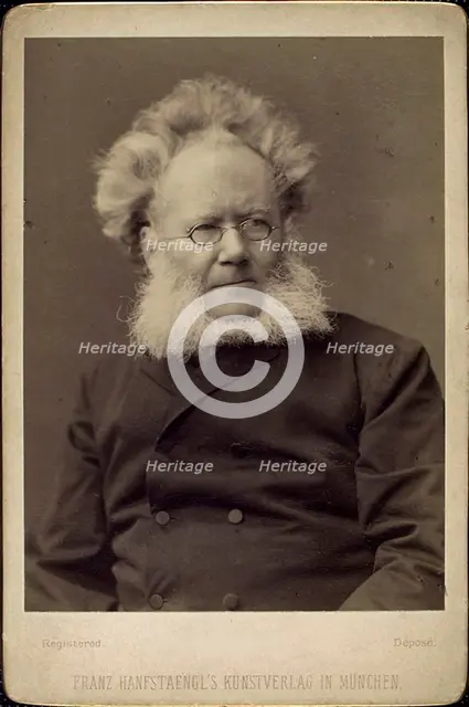 Henrik Ibsen, Norwegian playwright and poet, late 19th or early 20th century.  Creator: Franz Seraph Hanfstaengl.