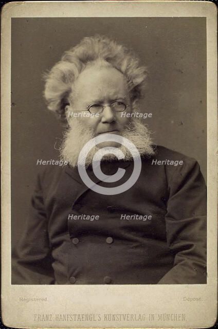 Henrik Ibsen, Norwegian playwright and poet, late 19th or early 20th century.  Creator: Franz Seraph Hanfstaengl.