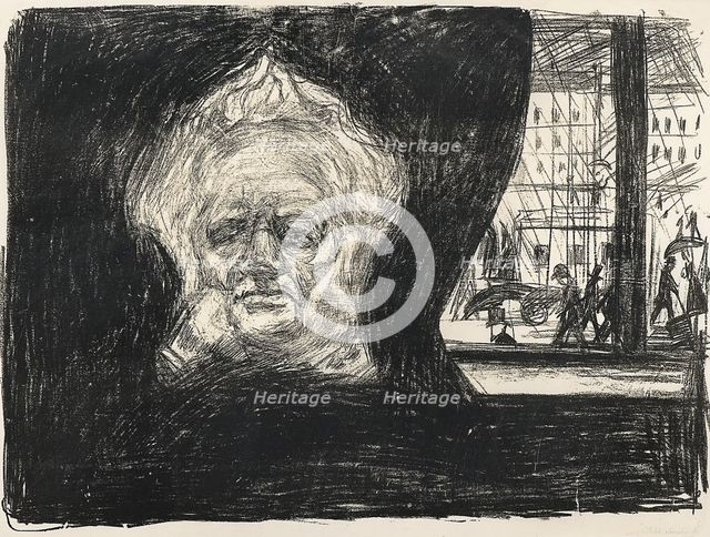 Henrik Ibsen at Café of the Grand Hotel, 1902. Artist: Munch, Edvard (1863-1944)