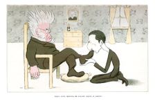 Henrik Ibsen, Receiving Mr William Archer in Audience 1904.Artist: Max Beerbohm
