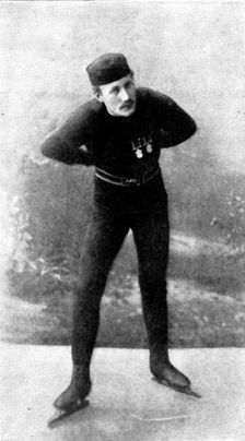 Henrik Lindahl, champion skater, 1895. Creators: Unknown, Hilda Tulin